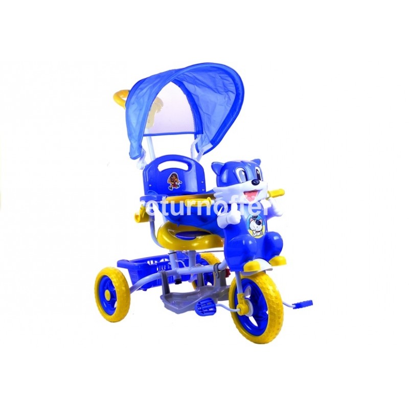 Tricicleta pentru copii cu efecte sonore, pisica, albastru