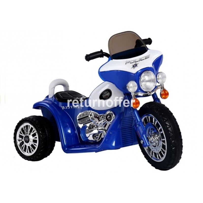 Motocicleta electrica Chopper JT Police, albastru