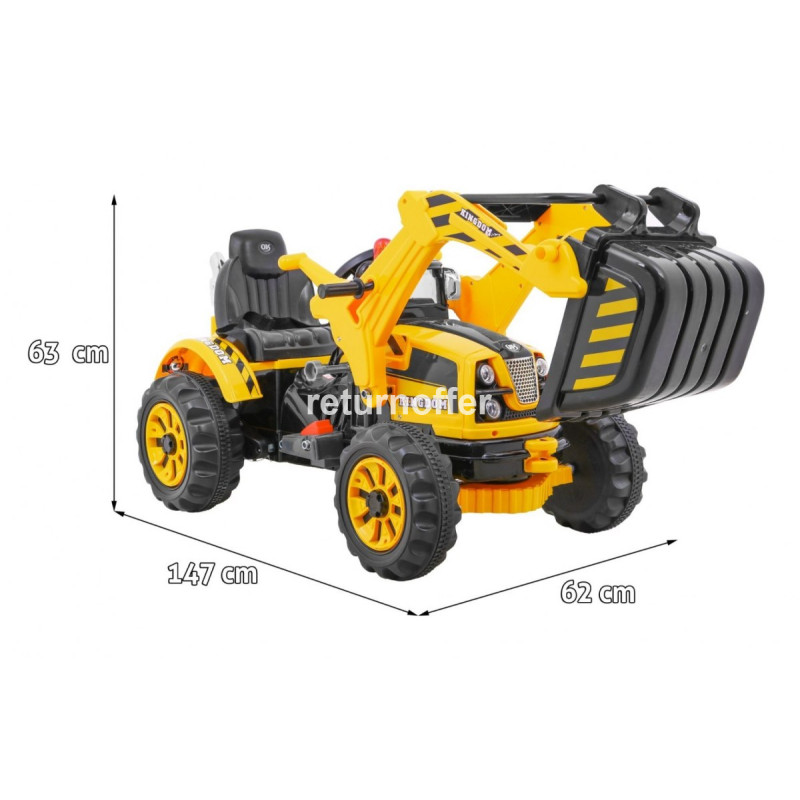 Tractor electric cu excavator frontal, galben 