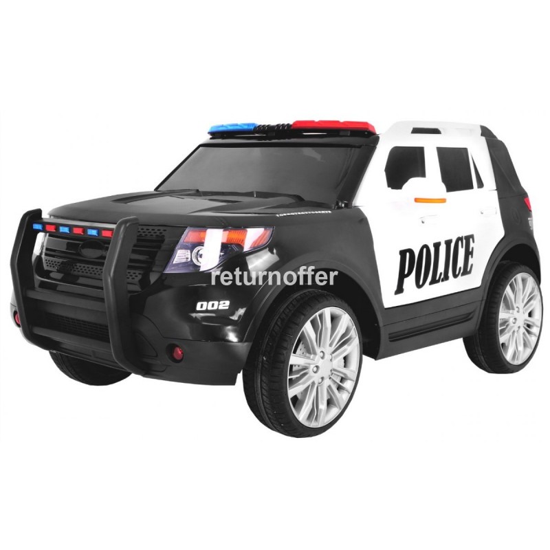 Masinuta electrica SUV de politie, negru cu alb